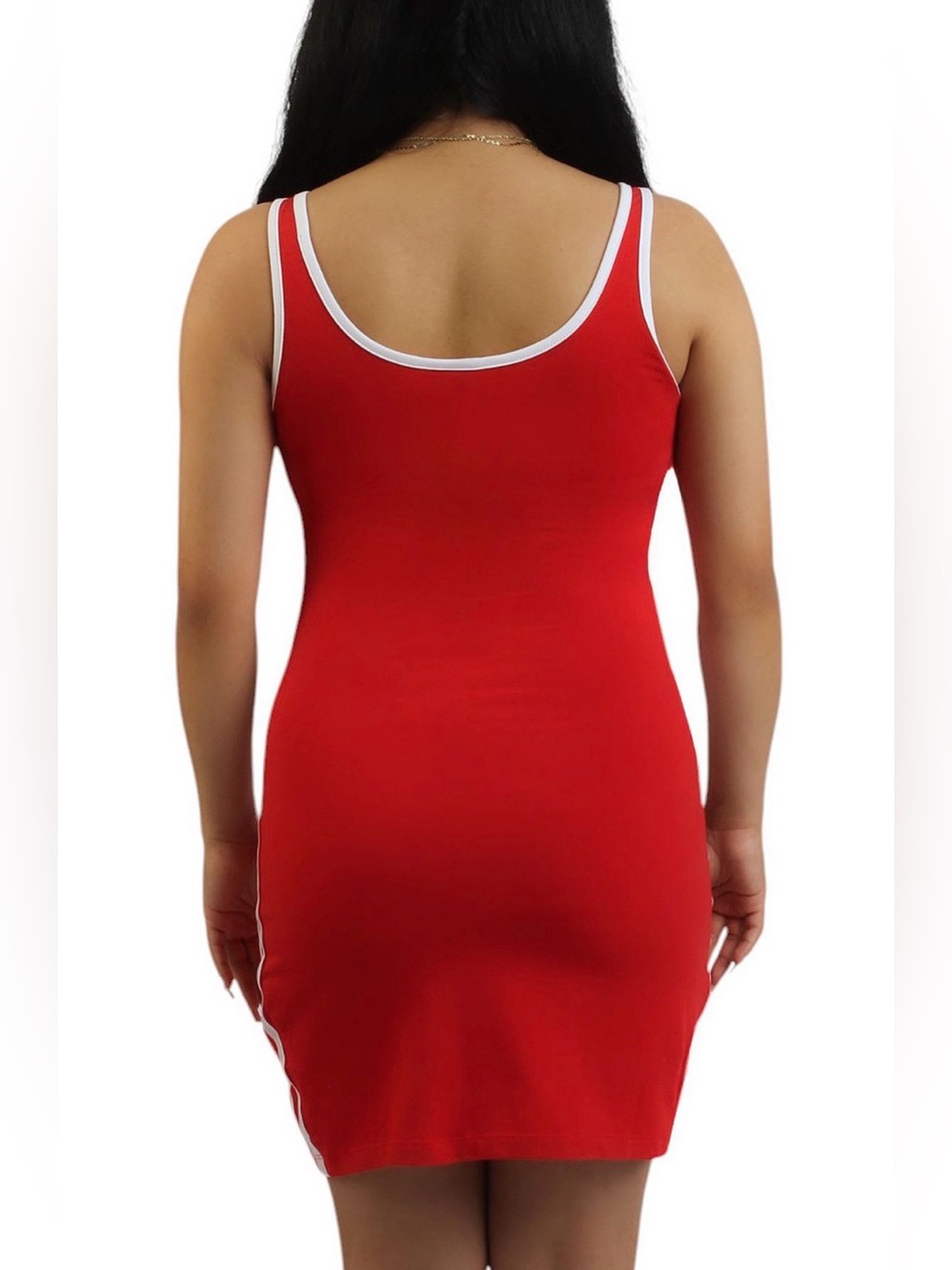 adidas 3 stripe Red Tank mini Dress - Picture 3 of 7